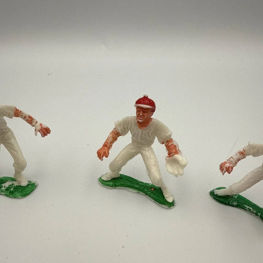 Vintage Baseball Players Cake Topper Figures Made In Hong Kong‎